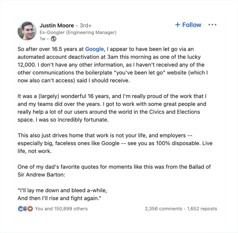 How tech layoffs are fueling the freelance boom - Worksuite blog - Justin's story