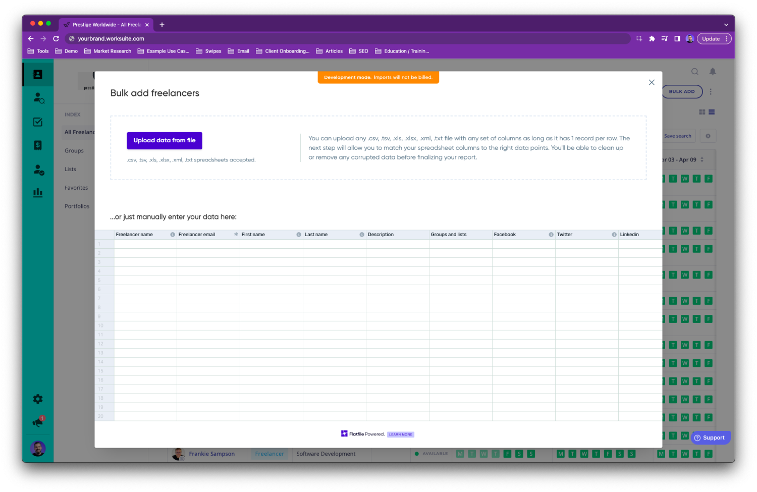 Worksuite freelancer management system - AI Smart Bulk Uploader 1